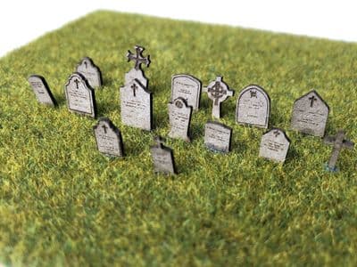 LX394-TT Laser Cut Gravestones (Pack of 58) - TT/3mm/1:100