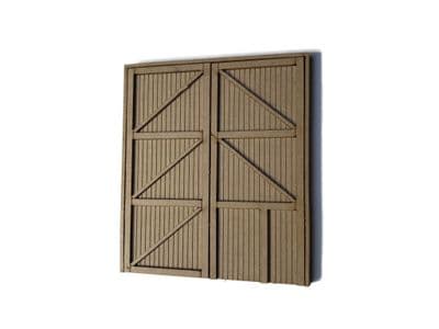 LX397-OO Large Wooden Industrial Door (48.4mm x 55.2mm) - OO/4mm/1:76- OO/4mm/1:76