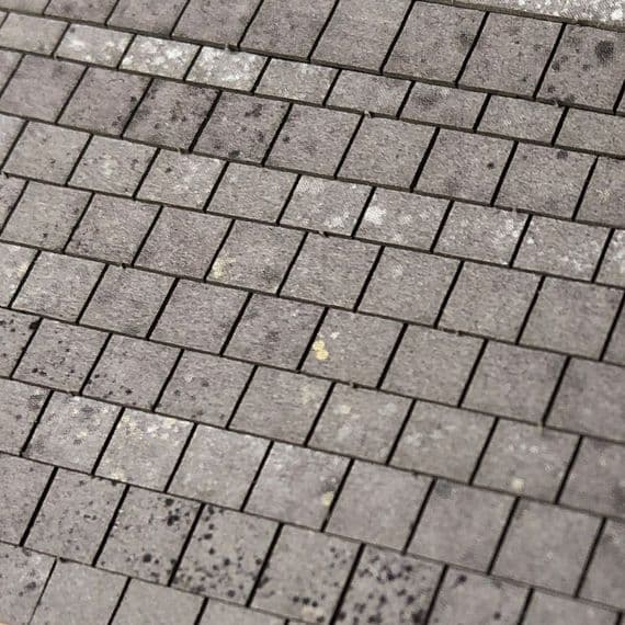 LX415-O Lightly Pre-Weathered Laser Cut Roof Slates (A4 Sheet) O/7mm/1:43