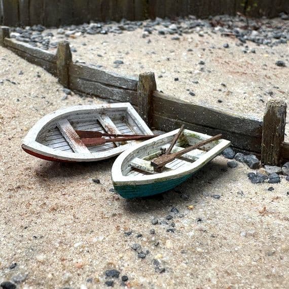 Rowing Boats (Pack of 2) for 28mm Wargaming & 1:56 Scale Dioramas