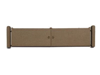 LX443-OO Large Wooden Factory Gates - Type 2 - OO/4mm/1:76