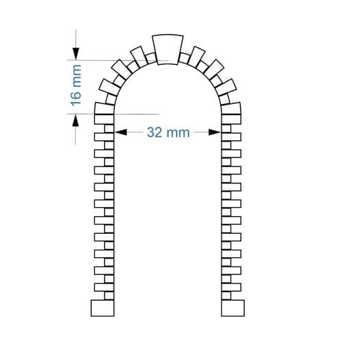 LX489-OO Arched Quoins - 32mm x 16mm (Pack of 5) - OO/4mm/1:76