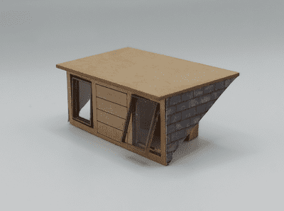 LX502-OO - Flat Roof Dormer - Double Window, Narrow - OO/4mm/1:76