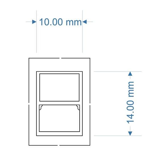LX515-OO Sash Windows - 10mm x 14mm (Pack of 20) - OO/4mm/1:76