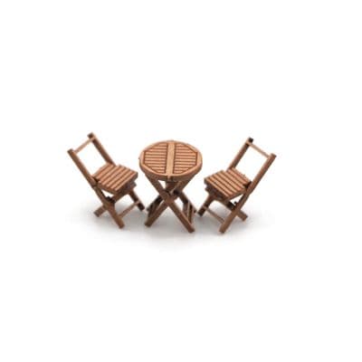 LX566-OO Wooden Bistro Tables & Chairs - OO/4mm/1:76