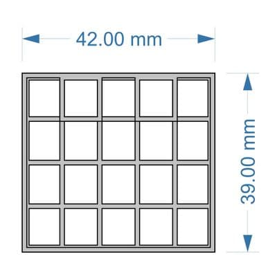 LX581-O Large 20 Pane Industrial Windows (Pack of 6) - O/7mm/1:43