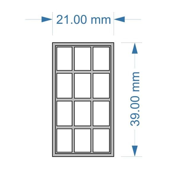LX582-O Large 12 Pane Industrial Windows (Pack of 4) - O/7mm/1:43