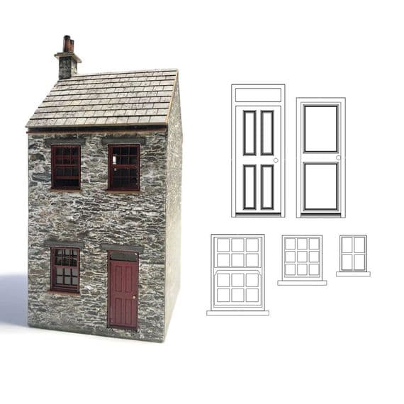 LX583-OO Assorted Terraced House Windows & Doors - OO/4mm/1:76