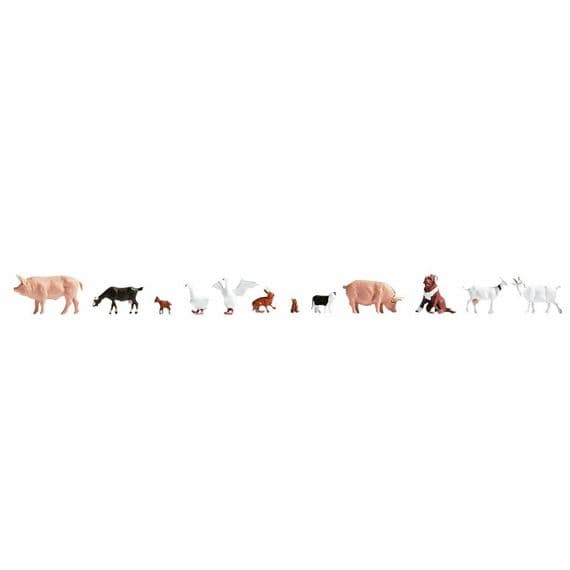 Noch 15711 Farm Animals (Pack of 12) for OO/HO Scale