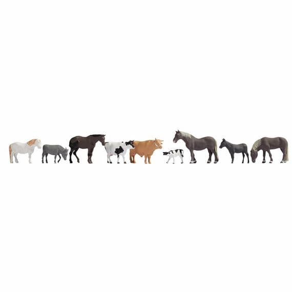 Noch 15713 Farm Animals (Pack of 9) for OO/HO Scale