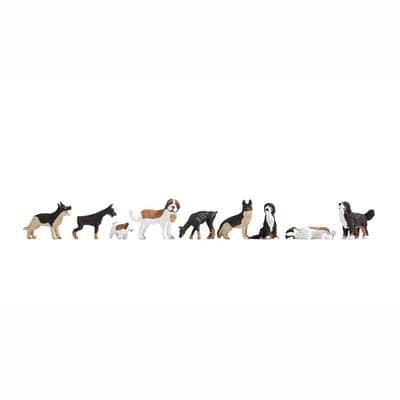 Noch 15717 Assorted Dogs (Pack of 9) OO/HO