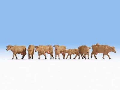 Noch 15727 Brown Cows (Pack Of 7) (OO/HO)