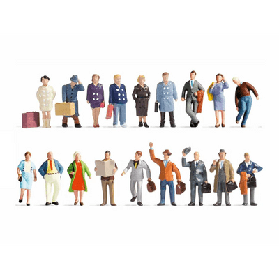 Noch 16106 Painted Passenger Figures (Pack of 18) OO/HO