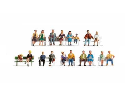 Noch 16131 Sitting People (Pack of 18) XL Figure Set - OO/HO