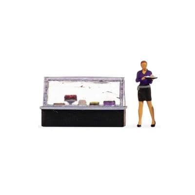 Noch 16510 Cake Counter & Waitress Tiny Scene - OO/HO