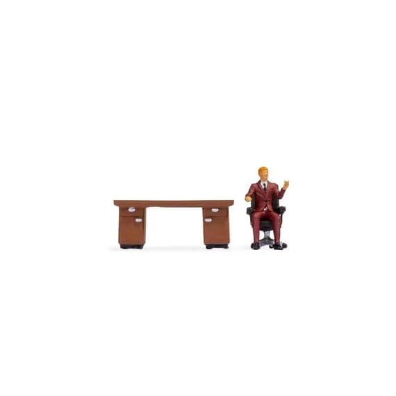 Noch 16518 Male Office Worker With Desk Scene for OO/HO Scale
