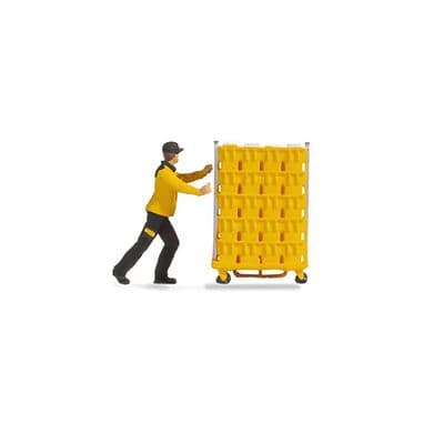 Noch 16523 Postal / Warehouse Worker With Cage Tiny Scene - OO/HO