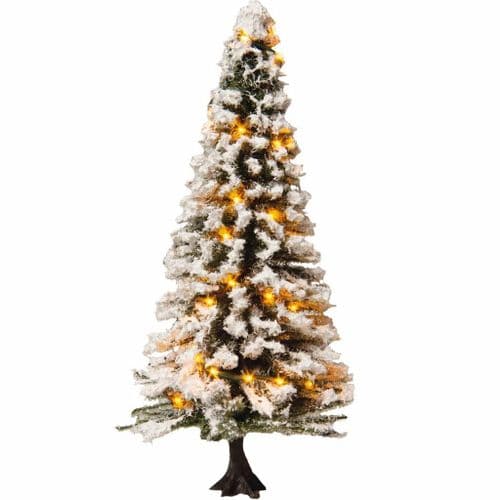 Noch 22130 Snowy Illuminated Christmas Tree (12cm) With LEDs For OO/HO