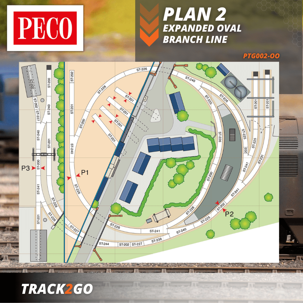 PECO OO Setrack Plan 2 Track Pack