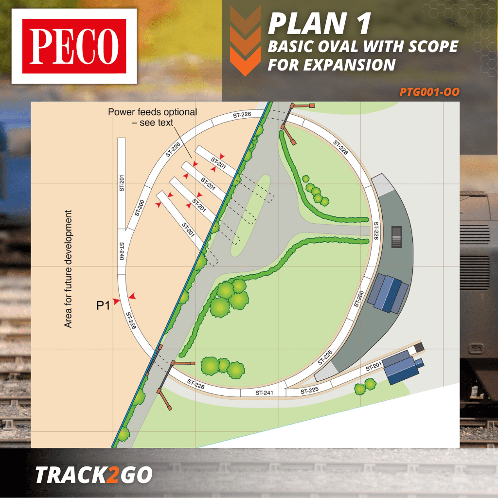 PECO OO Gauge Setrack Plan 1 Track Pack | Free Delivery