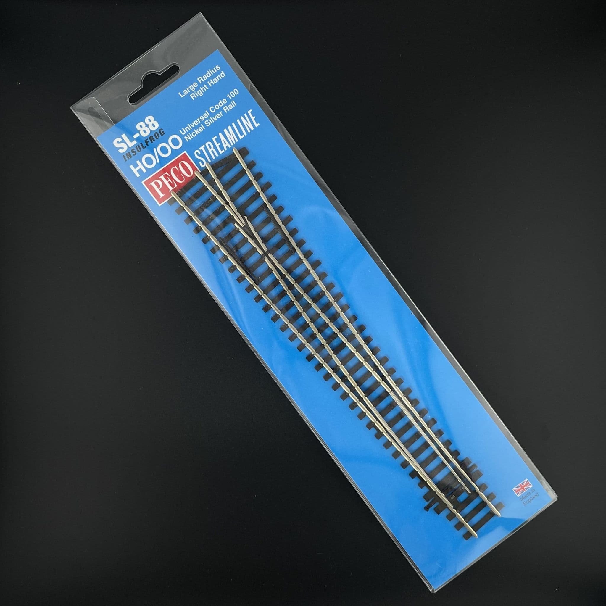 thumbnail image 2 of PECO SL-88 Large Radius Right Hand Turnout - OO Gauge Insulfrog Code 100 (UK Made) 2 of 6