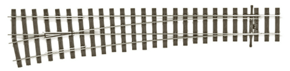 PECO STREAMLINE SL-U1189 Bullhead OO Gauge LH Point/Turnout - Large Radius