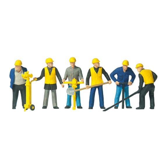 Preiser 10035 Track Maintenance Gang With Tools (6) OO/HO