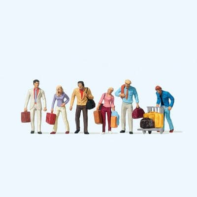 Preiser 10115 Walking Passengers with Luggage (Pack of 6) OO/HO