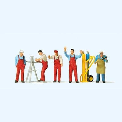 Preiser 10243 Tradesmen With Tools & Accessories (Pack of 5) OO/HO