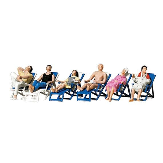 Preiser 10437 People in Deck Chairs (Pack of 6) OO/HO