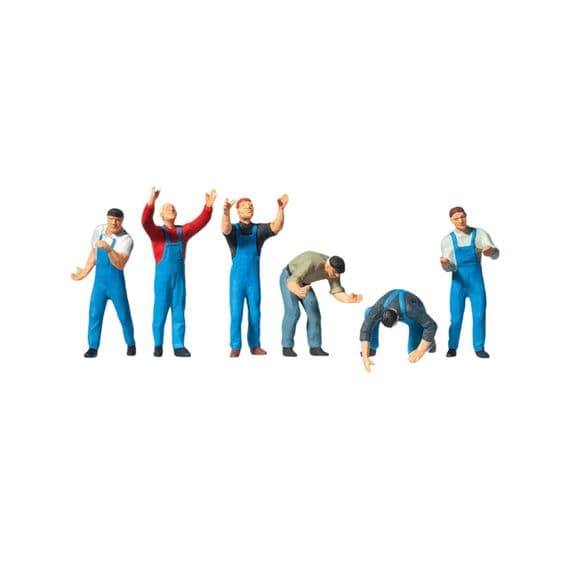 Preiser 10497 Scaffolders Figures (Pack of 6) OO/HO Scale