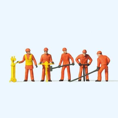 Preiser 14035 Track Workers Figures - OO/HO
