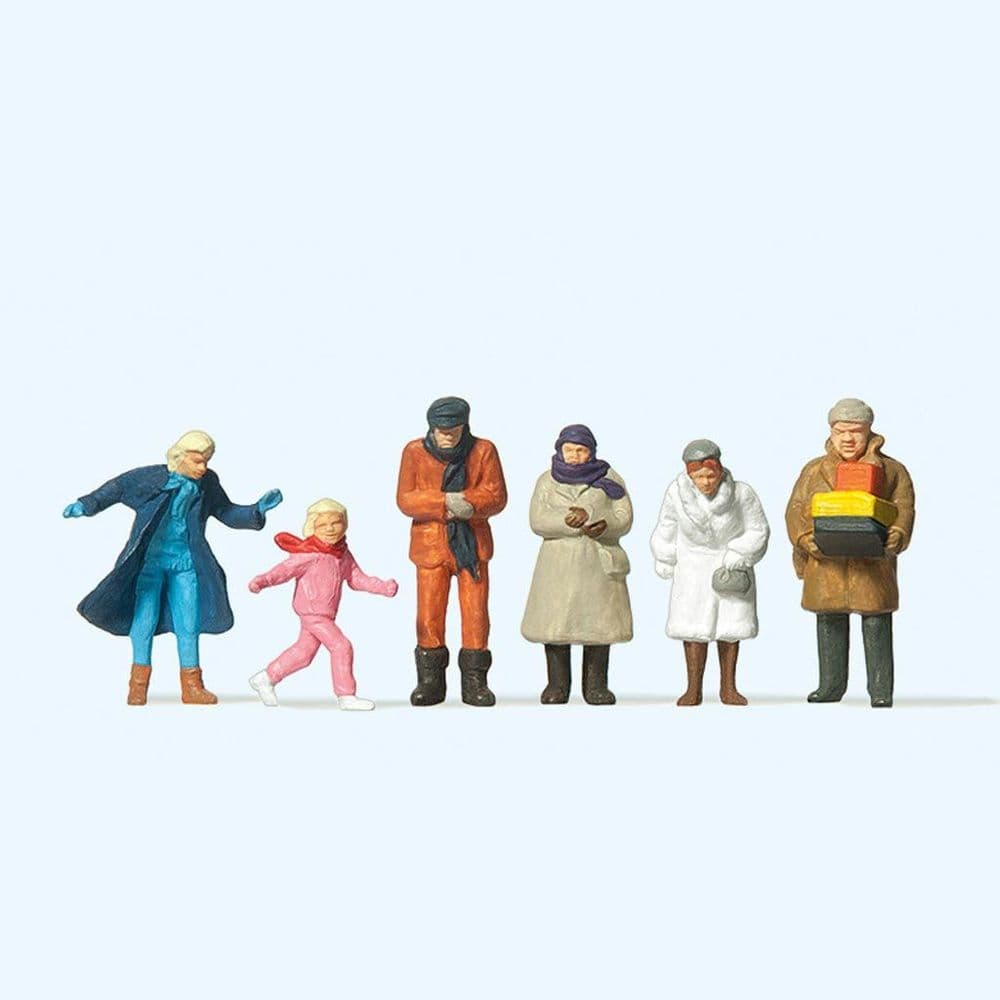 Preiser 14037 People In Winter Clothing (Pack Of 6) For OO/HO