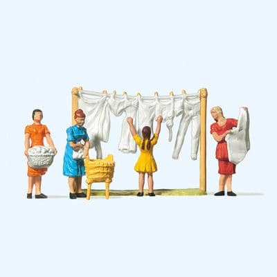 Preiser 14050 Women Hanging Washing (Pack of 4) OO/HO