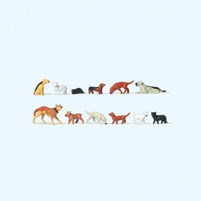Preiser 14165 Cats & Dogs (Pack of 12) OO/HO