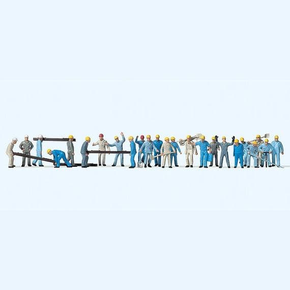 Preiser 14403 Track Workers With Sleepers & Tools (Pack of 24) For OO/HO Scale