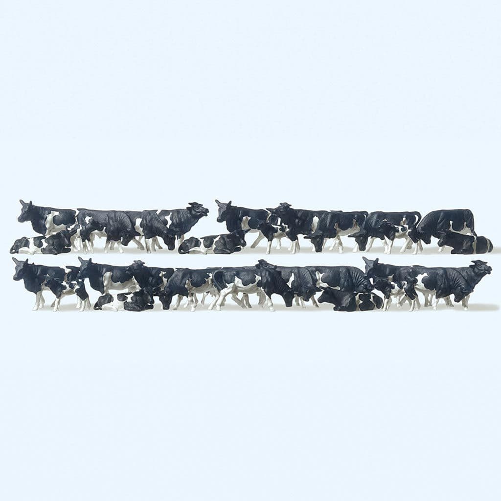 Preiser 14408 Black & White Cows (Pack of 30) for OO/HO Scale