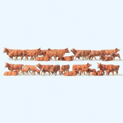 Preiser 14409 Brown Cows (Pack of 30) OO/HO