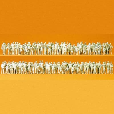 Preiser 16343 Unpainted Passers-By / Spectators (Pack of 130) OO/HO