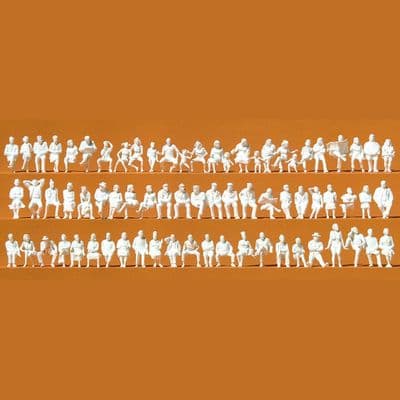 Preiser 16358 Unpainted Seated People (Pack of 72) OO/HO