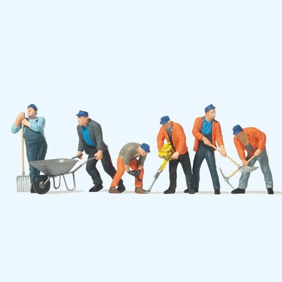 Preiser 10245 Railway Shunters (Pack of 6) for OO/HO Scale