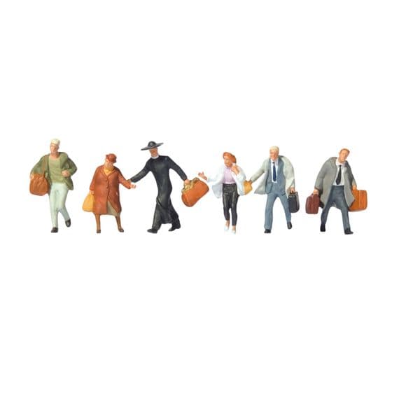 Preiser 73002 Hurrying Passengers (Pack of 6) OO/4mm/1:76