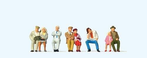 thumbnail image 2 of Preiser HO Scale Model Train Figures - Seated Passengers (Set 10386) 2 of 14