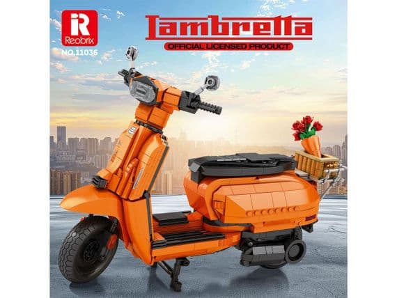 Reobrix Orange Lambretta Scooter Model Kit 11036