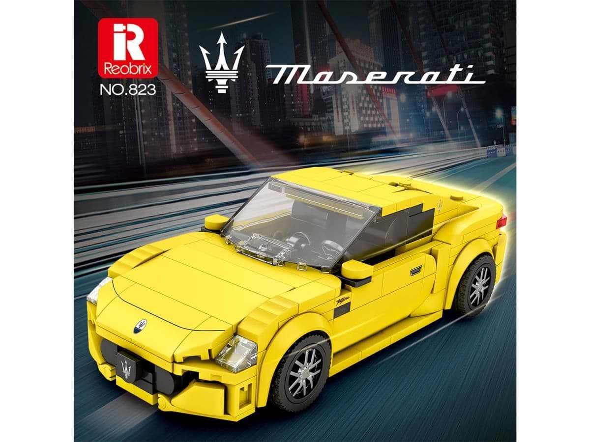 reoreo Reobrix Maserati Yellow Sports Car Model Kit 823