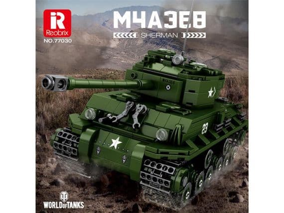 Reobrix Sherman Tank Model Kit – 836 Pieces 77030
