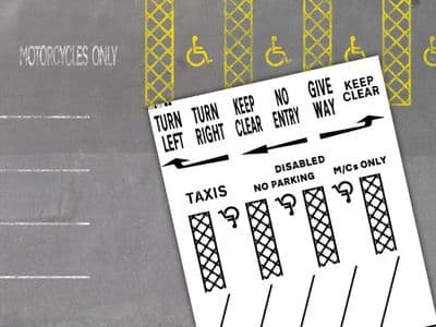 RX002-OO Laser Cut Car Park Marking Stencils OO/4mm/1:76