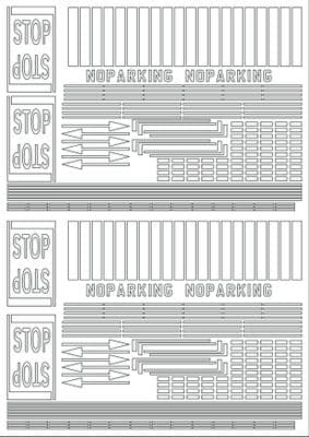 RX006-N Laser Cut 1950's & 60's White Self-Adhesive Road Markings N/2mm/1:148
