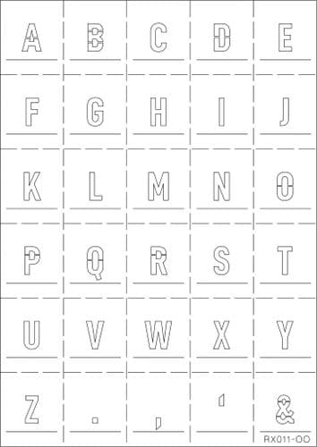 RX011-OO Alphabet Ghost Sign Mylar Stencil (13mm) - OO/4mm/1:76
