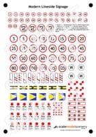 S017-N Pre-Cut Modern Lineside Signs (Speed Restriction / Stop / Clearance etc) N/2mm/1:148